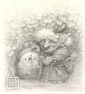 Original Drawing - Happy Little Hedgewitch