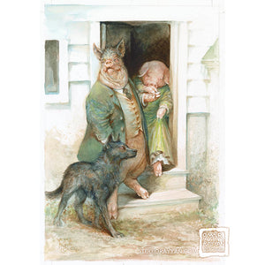 Original Watercolor Painting - Animal Farm Ch. 10 Preliminary