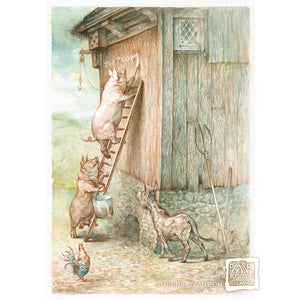 Original Watercolor Painting - Animal Farm Ch. 2 Preliminary