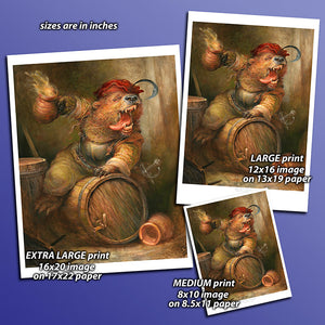 Print - Beer Barrel Bear