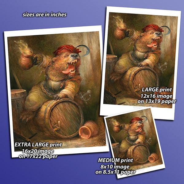 Print - Beer Barrel Bear