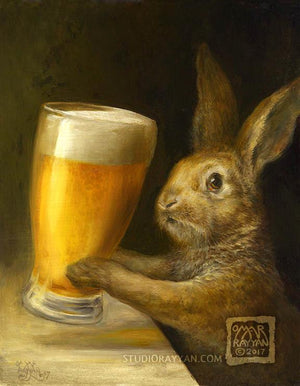 Print - Bunny with Beer