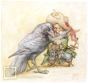 Original Watercolor Painting - Crow-spiracy