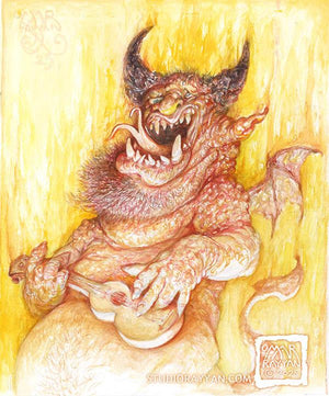 Original Watercolor Painting - The Devil Always Has the Best Tunes
