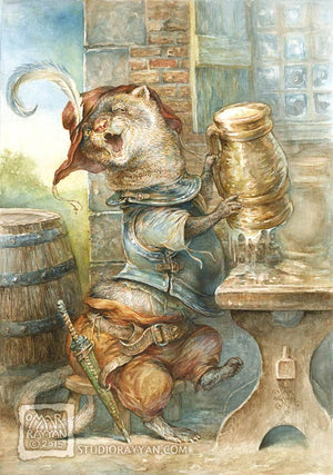 Print - Ferret with Flagon