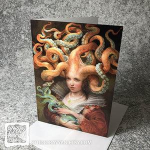 Greeting Card - Contessa with Squid