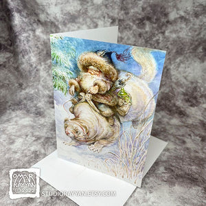 Greeting Card - Fluffy Old Fart on a Ferret