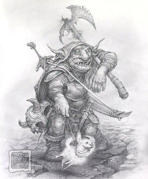 Original Drawing - Mr. Fluffers, War Dog of the Orcs