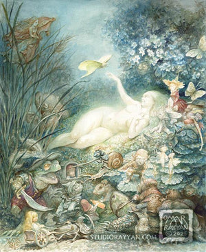 Original Watercolor Painting - Naked as a Moonbeam