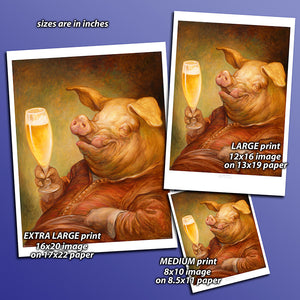 Print - Pig with Pilsner