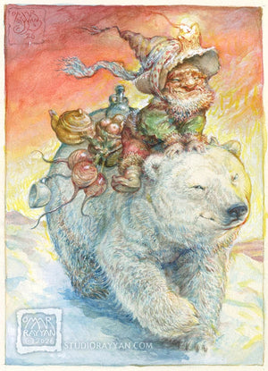Original Watercolor Painting - Polar Adventure