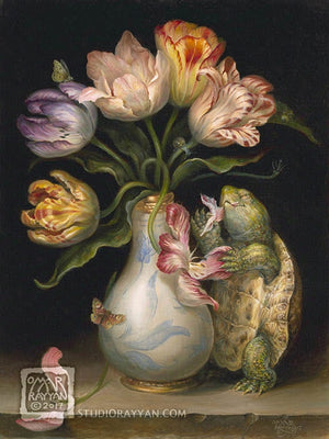 Print - Tulips with Turtle