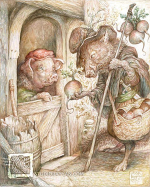 Original Watercolor Painting - The Turnip Seller