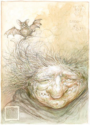 Original Watercolor Painting - Wing of Bat